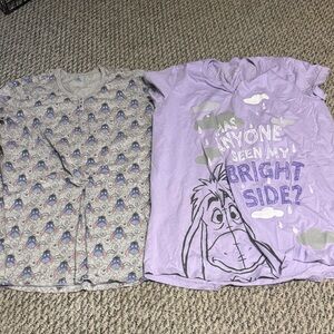 Disney Women's Pajama Set - Gray and Purple
